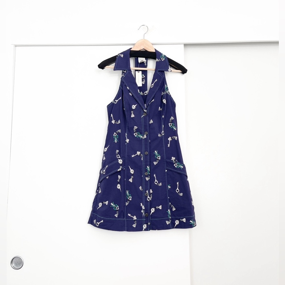 NWT Anthropologie Maeve Amelia Halter Preppy Mini Dress Size Medium Petite